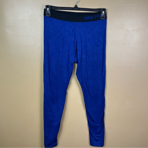 Nike Pro Blue Leggings Size Large - Picture 2 of 12